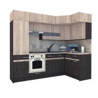 Bucatarie de Colt BIG GENA NEW ST. 140-250, Wenge / Stejar Sonoma A